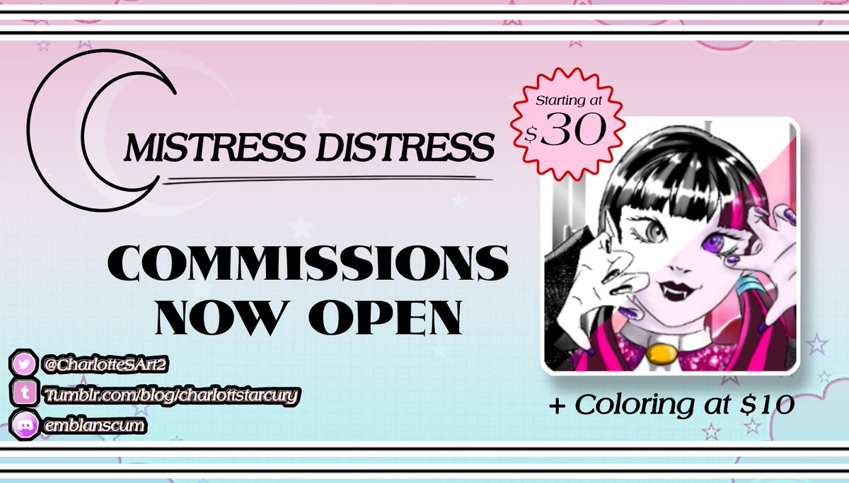 CharlotteSArt2's tweet photo. Comms open!
Limited slots and flexible formats
DM or Reply for + info https://t.co/JM95OapYAO