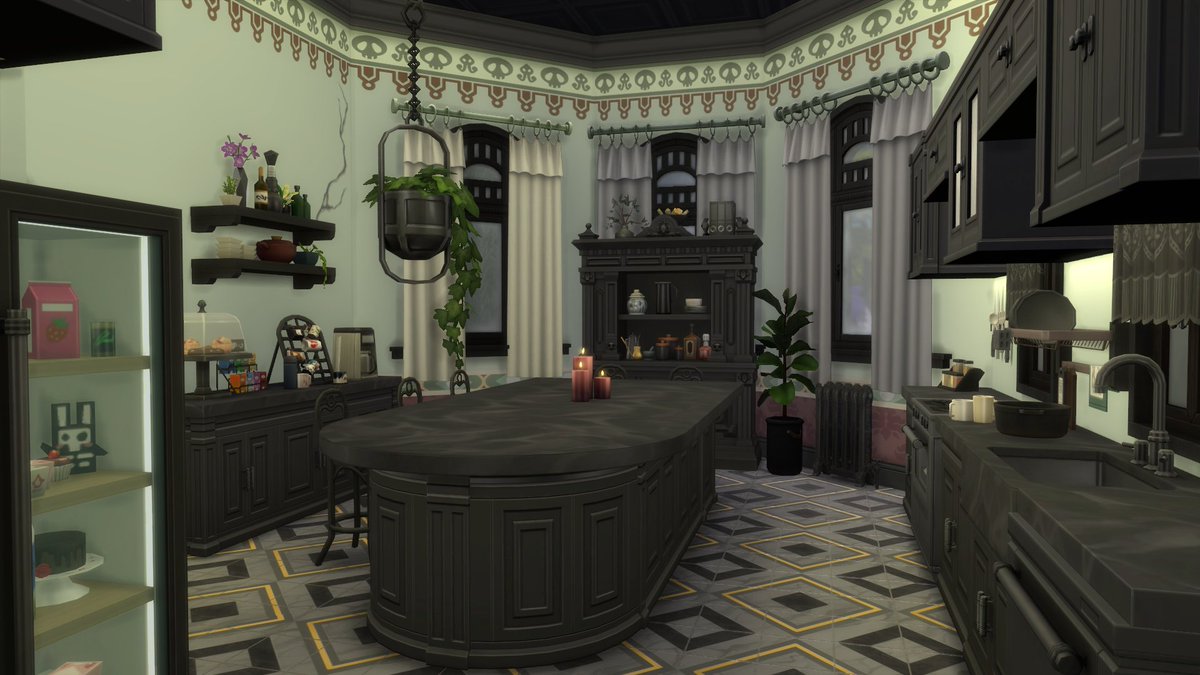 LovelyyMess's tweet photo. More shots of my newly renovated 'Goth House' 
(Ophelia Villa)  Uploading tomorrow. Gallery ID: SimmerKhali
#thesims4 #lifeanddeath #ts4 #sims4builds https://t.co/NLm55J1Fid
