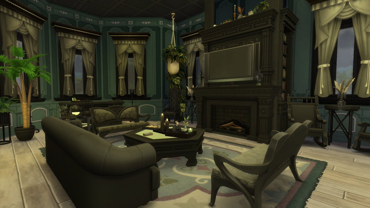 LovelyyMess's tweet photo. More shots of my newly renovated 'Goth House' 
(Ophelia Villa)  Uploading tomorrow. Gallery ID: SimmerKhali
#thesims4 #lifeanddeath #ts4 #sims4builds https://t.co/NLm55J1Fid