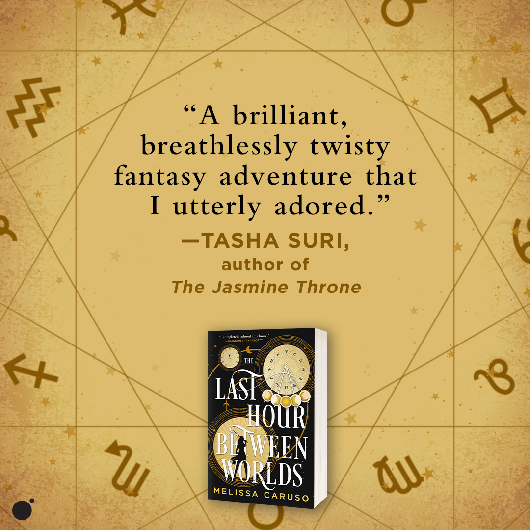 orbitbooks's tweet photo. "A brilliant, breathless twisty fantasy adventure that I utterly adored." —@tashadrinkstea, author of The Jasmine Throne

THE LAST HOUR BETWEEN WORLDS by @melisscaru is available next week! https://t.co/XLzDBvNd7l