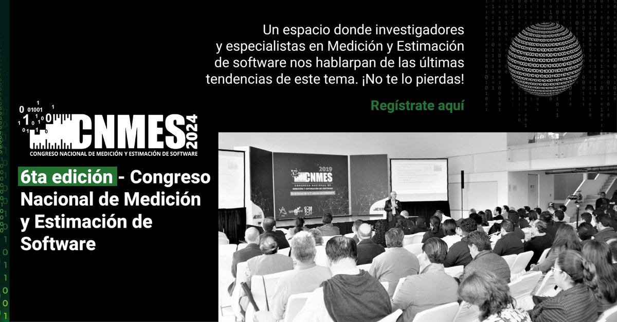 ¡Recordatorio! Este 21 de noviembre se celebra el CNMES 2024. Únete a expertos en medición y estimación de software, y participa en la rifa de cierre para asistentes registrados. ¡Últimos lugares! #CNMES2024 #UNAM #Trueffort
🔗 eventbrite.com.mx/e/congreso-nac…