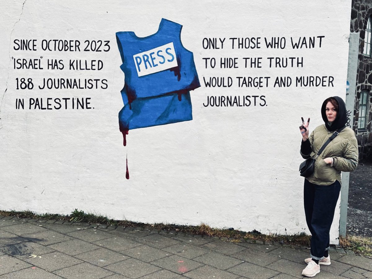 Added to my mural today in Reykjavík, Iceland. Can you grasp the severity of 188 journalists targeted?