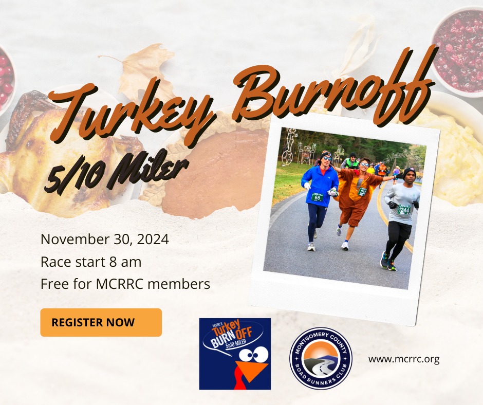 MCRRC's tweet photo. Join MCRRC on Saturday November 30 for our annual Turkey Burnoff 5 or 10 Miler!  
The race is free for MCRRC members or you can register to join in on the fun. Not up for running this year? Consider volunteering! 
More info: https://t.co/4x18sBNQdi #turkeytrot #thanksgivingrun https://t.co/UewGjcvrR9
