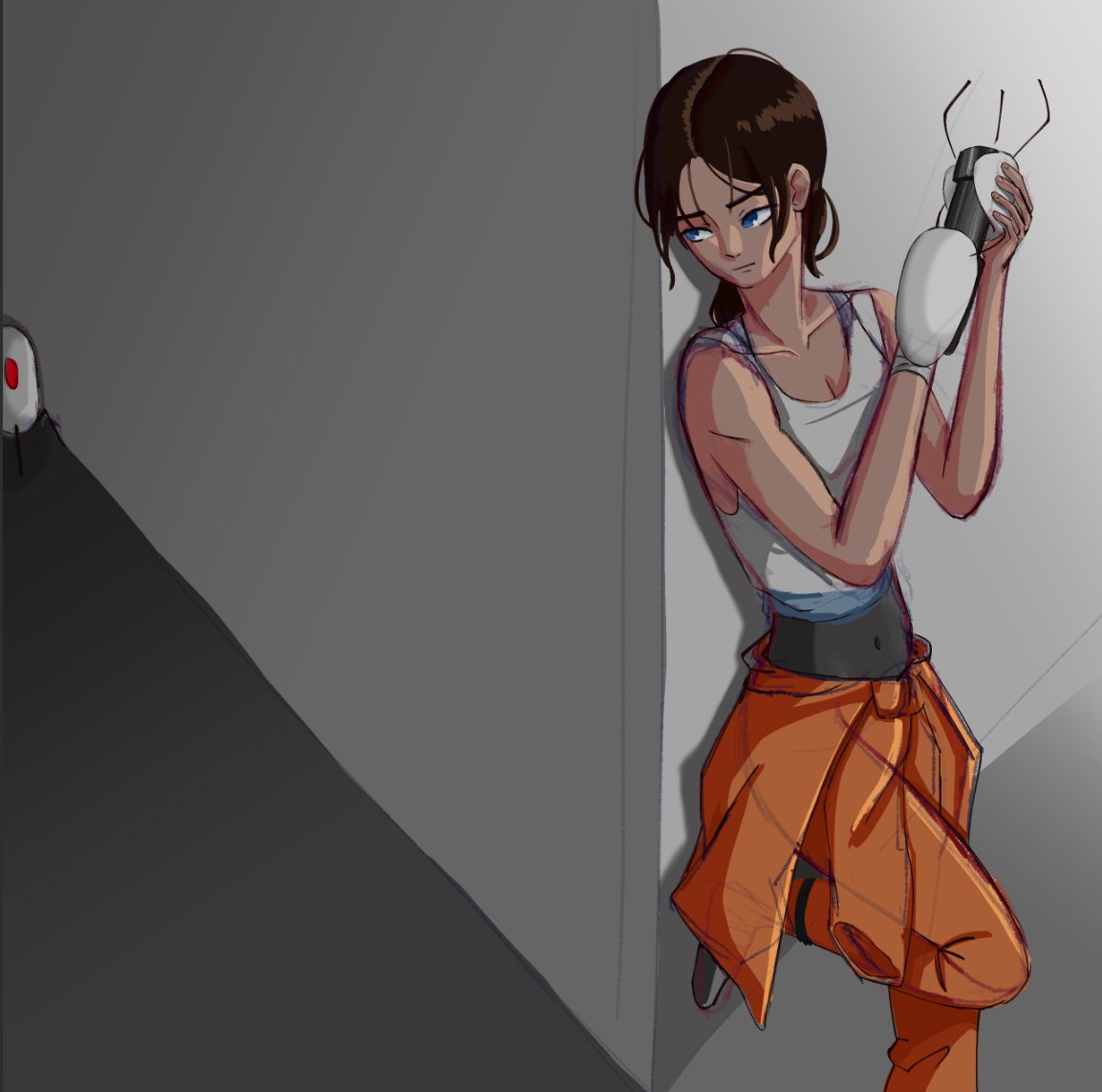 recently completed the Portal games on stream and decided to commemorate the occasion with a little sketch of Chell!!

Maby you'll catch me streaming Celeste :)