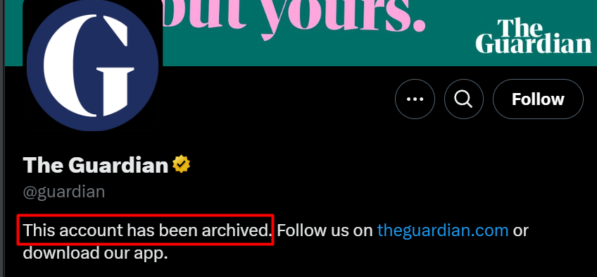 NEWS: The @Guardian announced today that it will no longer be posting on X via its official accounts.

The newspaper called X "a toxic media platform" and said it has been considering this decision for some time.

Some other media outlets such as NPR or Australia's ABC have
