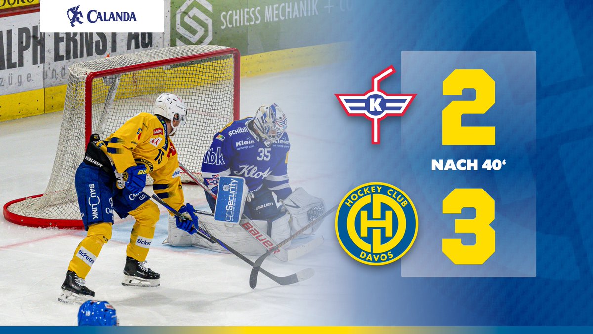 HCD_offiziell's tweet photo. βΈοΈ 3:2* - 2nd π½π²πΏπΆπΌπ±!
Jetzt geht aber was in Kloten. Zuerst ΓΌberstand der HCD zwei Strafen und konnte kurz danach im PP durch #18Zadina ausgleichen. #44Stransky traf dann zum 2:1, ehe die Klotener wieder ausglichen. Kurz vor der Sirene schoss #8Gredig das 3:2. π
#Davoser https://t.co/HNZd2Wzbh9