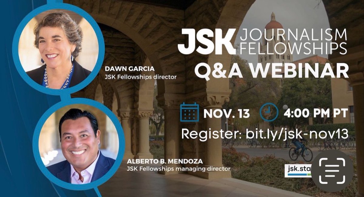 Alberto B Mendoza (@albertobmendoza) on Twitter photo Don’t miss this <a href="/JSKstanford/">John S. Knight Fellowships</a> info session today! jsk.stanford.edu/become-a-fellow Don’t miss this <a href="/JSKstanford/">John S. Knight Fellowships</a> info session today! jsk.stanford.edu/become-a-fellow