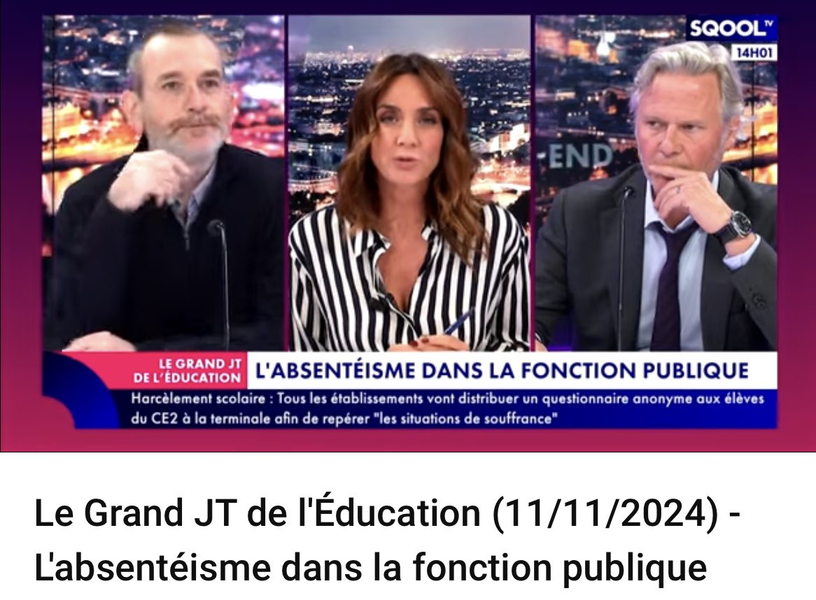 laurentcappelle's tweet photo. Invité sur @SQOOLTV dans Le grand JT de l’éducation consacré à l’#absentéisme dans la fonction publique💡Avec Michael Marcilloux, co-secrétaire général @lacgtcommunique #EducAction, nous avons débattu du phénomène 👉Replay : https://t.co/uziApwsMTY https://t.co/xDxDB1Hm8l