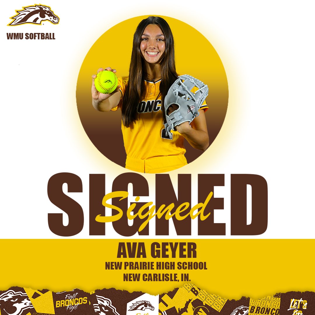 WMUSoftball's tweet photo. It’s official! 🖋️ 

We are thrilled to announce the addition of Ava Geyer! Welcome to WMU Ava!

#BroncosReign https://t.co/wcWlVynoJI