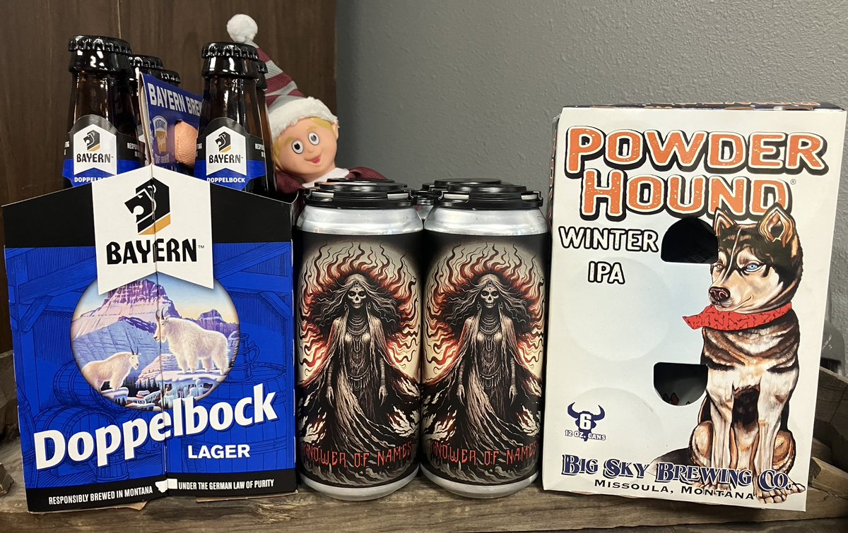 SulaBigHead1's tweet photo. Some #missoula seasonals have been landing in the shop lately 🍻 @bigskybrewing #powderhound #winteripa @bayernbrewing #dopplebock @oddpitchbrewing #knowerofnames #dunkelweizen 🍻 #missoulamontana #beerstore #bottleshop #montana #seasonals #montanabeer #missoulabeer https://t.co/Y7BqPRdtLj