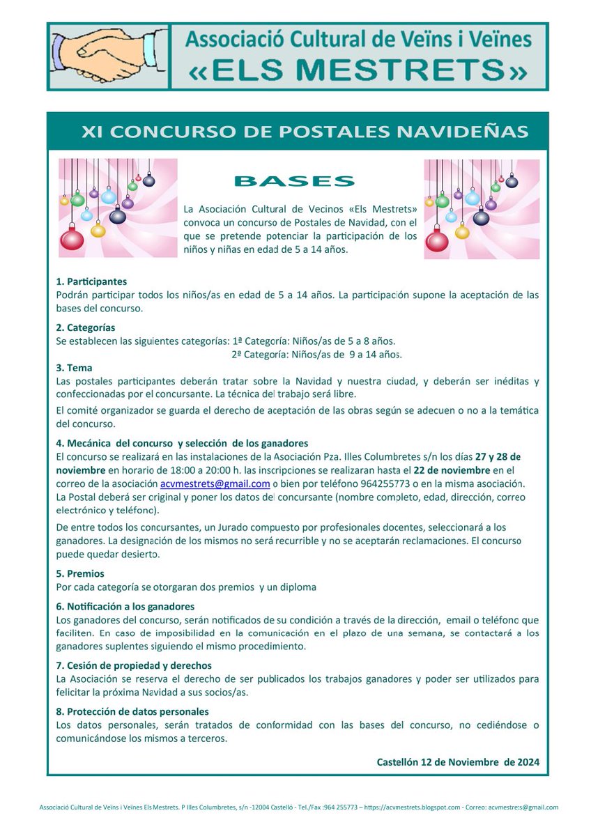 Si eres menor de 14 años anímate y pasa una tarde divertida / Si eres menor de 14 anys anima't i passa una vesprada divertida  acvmestrets.blogspot.com/2024/11/xi-con…