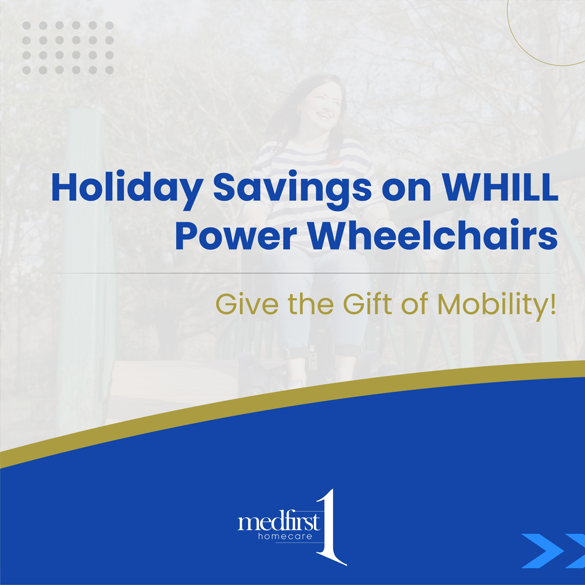 Med1stHomeCare's tweet photo. Give the gift of mobility this holiday season! Explore exclusive savings on WHILL Power Wheelchairs! Visit Medfirst Homecare for details! https://t.co/qQPsFD2G1c
#medfirsthomecare #mobilitysolutions #independencemobility #newjersey #newyork https://t.co/MGCLIejQsG