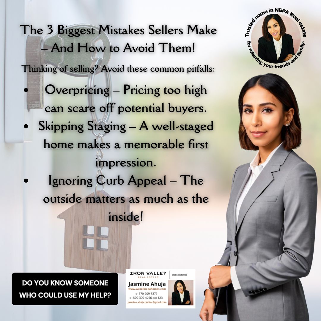 wesellnepahomes's tweet image. Don’t let these mistakes cost you time or money. Let’s get your home sold the right way—fast and for top dollar. DM me to discuss the best strategy for your property!

📧jasmine.ahuja.realtor@gmail.com
💻WeSellNepaHomes.com
📲570-209-8379 / 570-300-4766

#HomeSellingMistakes