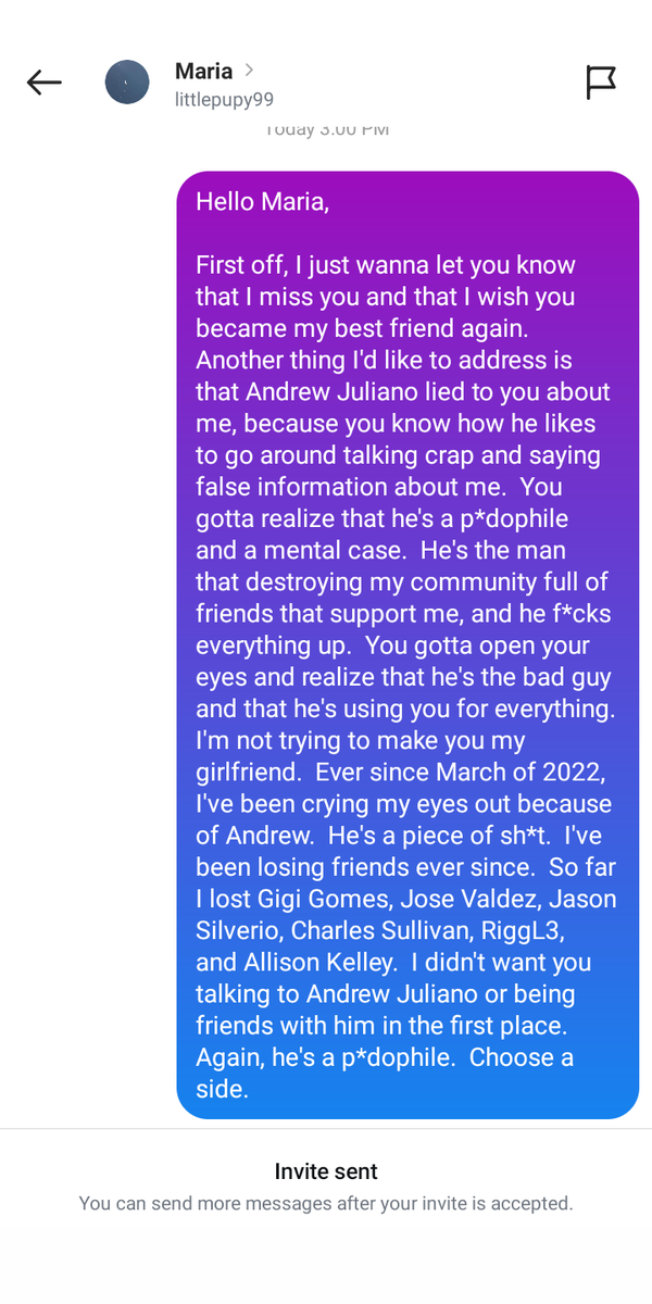 MrTheAPReal's tweet photo. Let's hope Maria responds to this and comes back.
#FuckAndrewJuliano #GloryToAntonioPerez https://t.co/R6IacjAILg