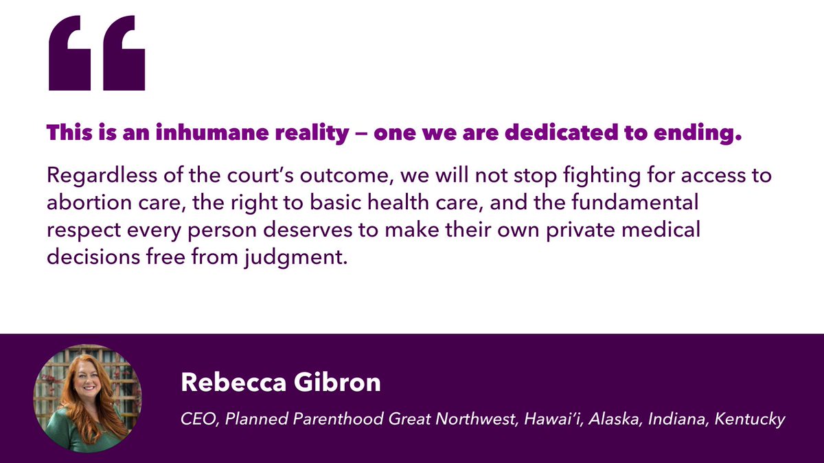Yesterday, 4 Idaho women who were forced to seek abortion care out of state due to the state’s inhumane abortion ban shared their testimonies in court. We thank these women for their courage &amp; we remain committed to ending this cruel reality for Idahoans.

plannedp.info/3UQlykK