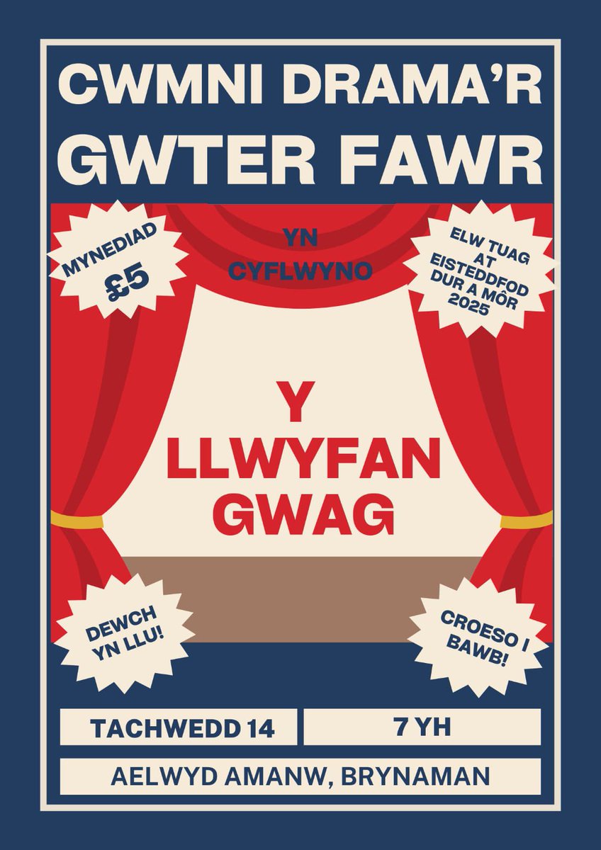 DuraMor2025's tweet photo. ⭐️Y Llwyfan Gwag⭐️

🗓️Nos yfory! 14/11/24
📍Aelwyd Amanw, Brynaman
⏰7pm

£5 https://t.co/FHFhh9sdnw