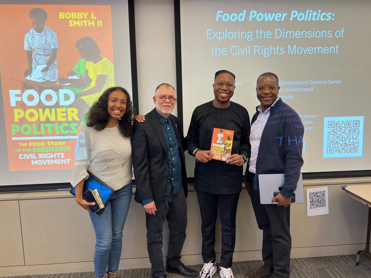 Cornell Global Development (@cornellglobal) on Twitter photo What an honor to host <a href="/B_Classic/">Dr. Bobby J. Smith II</a> back on campus!
Bobby Smith II graduated from our PhD program in 2018. He is the award-winning author of Food Power Politics, and received early tenure this year <a href="/UofIllinois/">University of Illinois</a>. We are so proud! 👏
Missed his seminar? Stay tuned for a recording! What an honor to host <a href="/B_Classic/">Dr. Bobby J. Smith II</a> back on campus!
Bobby Smith II graduated from our PhD program in 2018. He is the award-winning author of Food Power Politics, and received early tenure this year <a href="/UofIllinois/">University of Illinois</a>. We are so proud! 👏
Missed his seminar? Stay tuned for a recording!