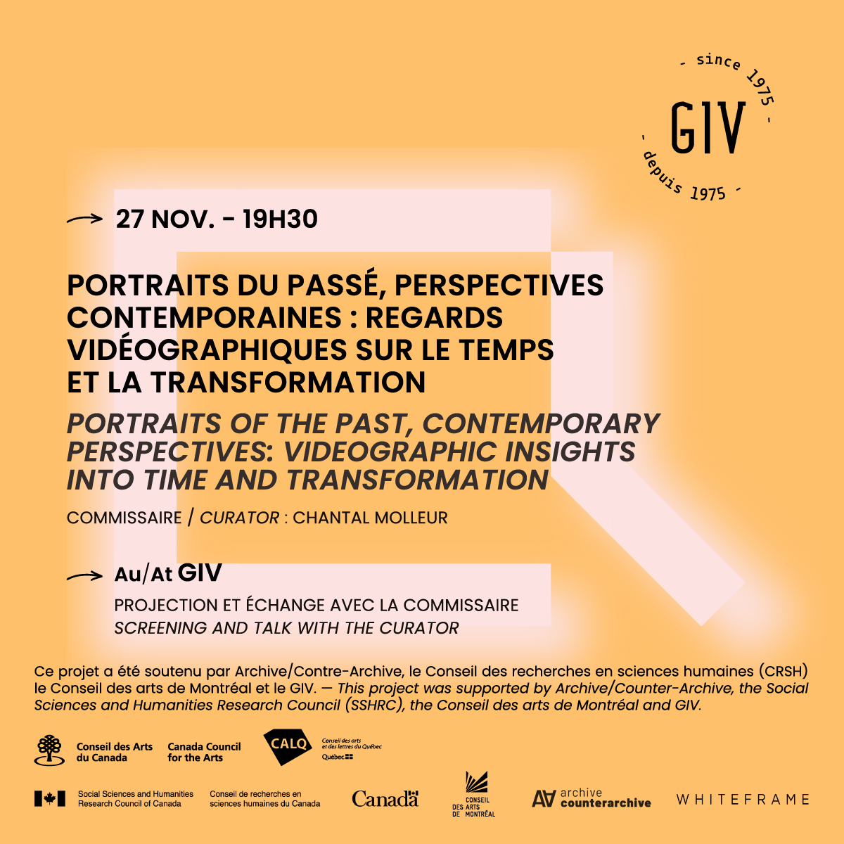 📢Rejoignez-nous le 27 novembre pour le deuxième programme de la série « archive » au GIV!
Join us on November 27 for the second program of the "archive" series at GIV!

📙bit.ly/3UR3dnU

☑️ Événement Facebook Event: bit.ly/48PLZwW