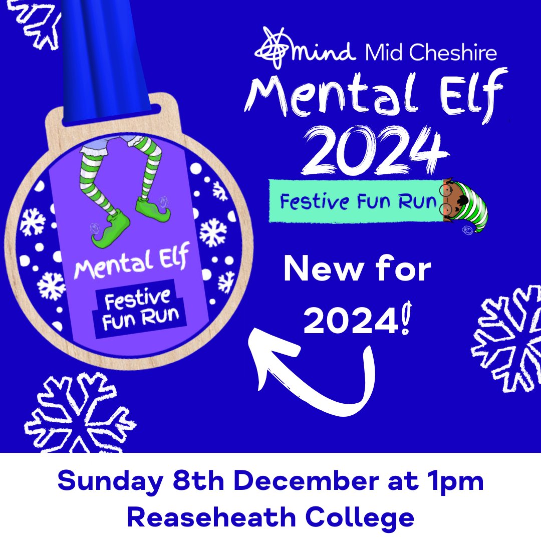 Mid Cheshire Mind (@cheshiremid) on Twitter photo ๐
๐ Don't miss out on the Mental Elf Festive Fun Run at <a href="/Reaseheath/">Reaseheath College</a>! ๐โโ๏ธ๐Bring the whole family for a 5km walk/run and collect a beautiful medal at the finish line. Join us on 8th December 2024 at 1pm to support Mid Cheshire Mind. Sign up here: eventbrite.co.uk/e/mental-elf-2โฆ ๐
๐ Don't miss out on the Mental Elf Festive Fun Run at <a href="/Reaseheath/">Reaseheath College</a>! ๐โโ๏ธ๐Bring the whole family for a 5km walk/run and collect a beautiful medal at the finish line. Join us on 8th December 2024 at 1pm to support Mid Cheshire Mind. Sign up here: eventbrite.co.uk/e/mental-elf-2โฆ