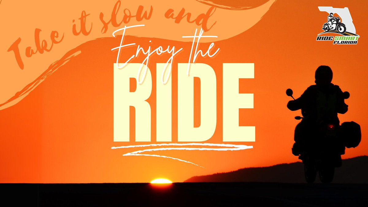 RideSmartFL's tweet image. On a motorcycle, it’s not about getting there fast - it’s all about enjoying the ride. Take your time, ride within your limits, and savor the scenery. 
#TakeItSlow #EnjoyTheRide #RideSmartFL