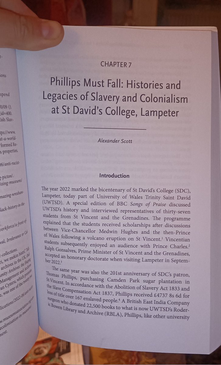 Alexander Scott (@dralexscott) on Twitter photo Proud to receive my copy of Globalising Welsh Studies. It features my chapter on commemorations of the enslaver and colonist Thomas Phillips.
Available open access from <a href="/UniWalesPress/">Uni of Wales Press</a>: uwp.co.uk/book/globalisi…. Huge thanks to <a href="/charwilliamsOBE/">Charlotte Williams OBE</a> & <a href="/NeilevansEvans/">Neil Evans</a> for including me. Proud to receive my copy of Globalising Welsh Studies. It features my chapter on commemorations of the enslaver and colonist Thomas Phillips.
Available open access from <a href="/UniWalesPress/">Uni of Wales Press</a>: uwp.co.uk/book/globalisi…. Huge thanks to <a href="/charwilliamsOBE/">Charlotte Williams OBE</a> & <a href="/NeilevansEvans/">Neil Evans</a> for including me.