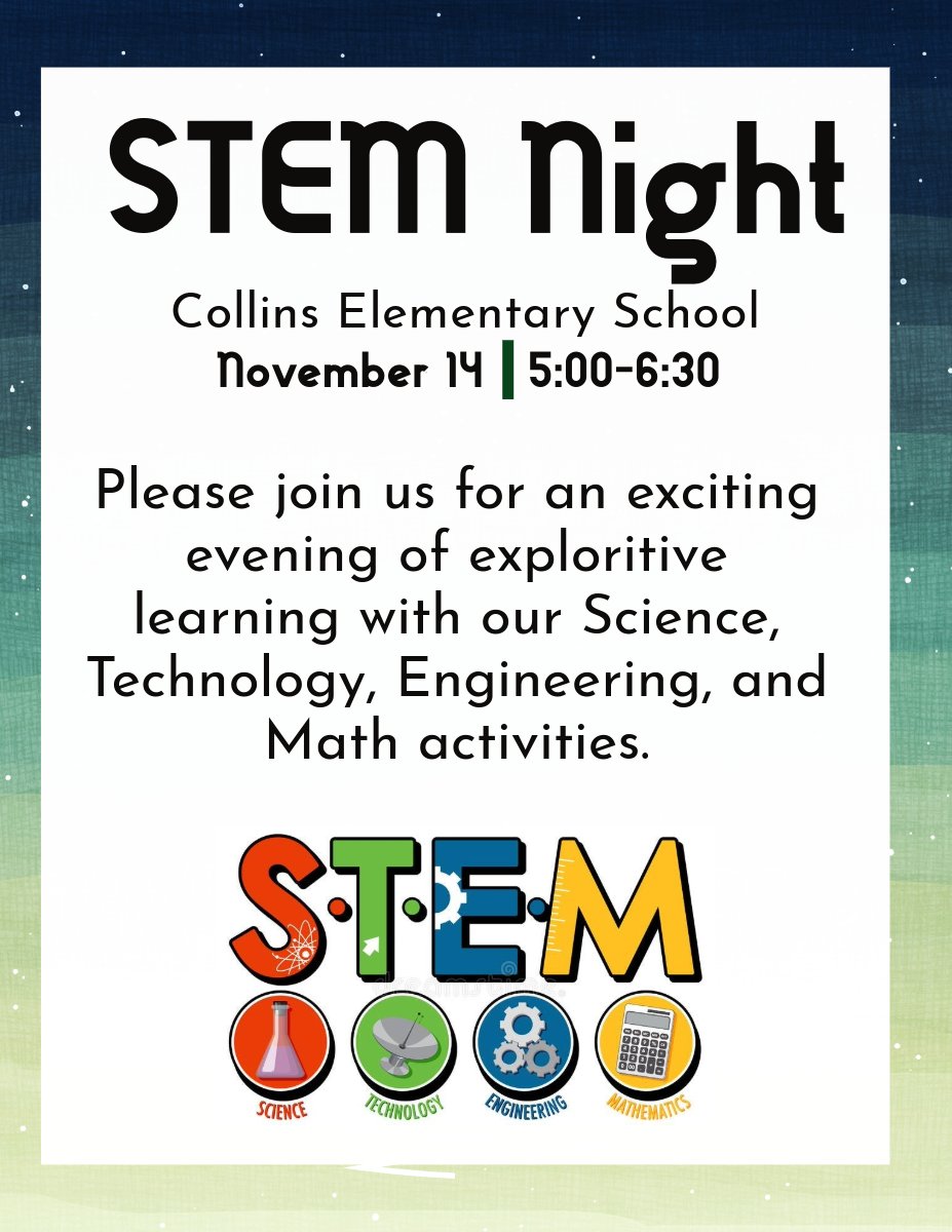 Collins Library (@collins_library) on Twitter photo We can't wait to see our <a href="/ExplorersCol/">Collins Elementary</a> families tomorrow 11/14 at 5:00-6:30 to explore some of our STEM activities. We can't wait to see our <a href="/ExplorersCol/">Collins Elementary</a> families tomorrow 11/14 at 5:00-6:30 to explore some of our STEM activities.
