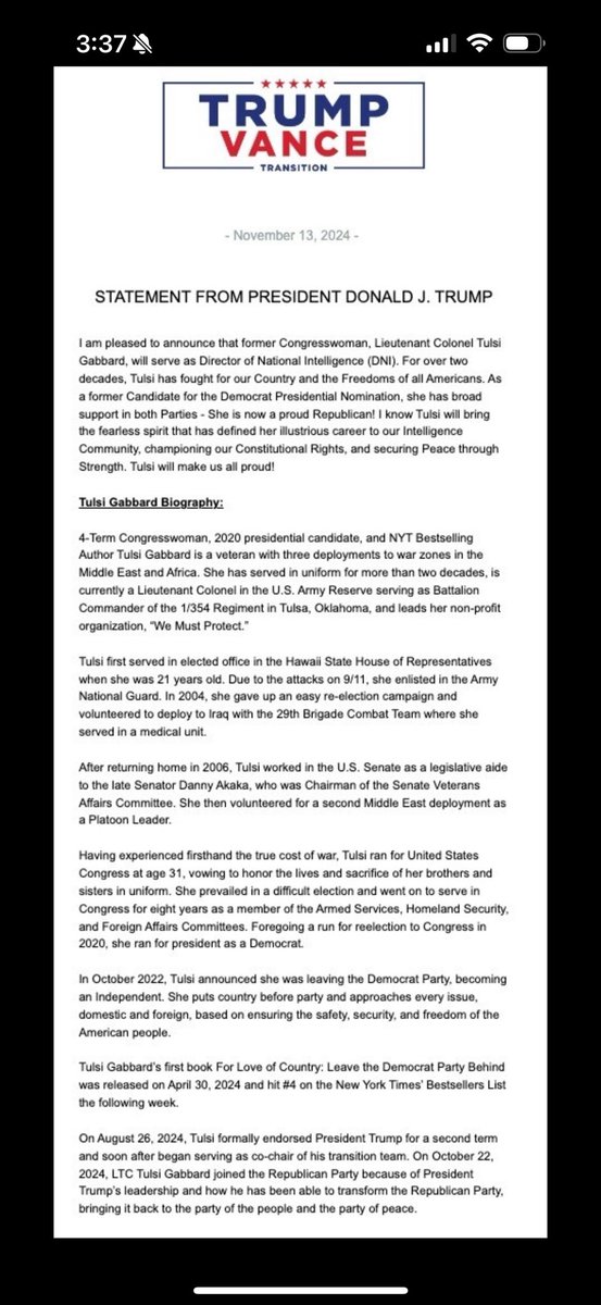 Congratulations Tulsi