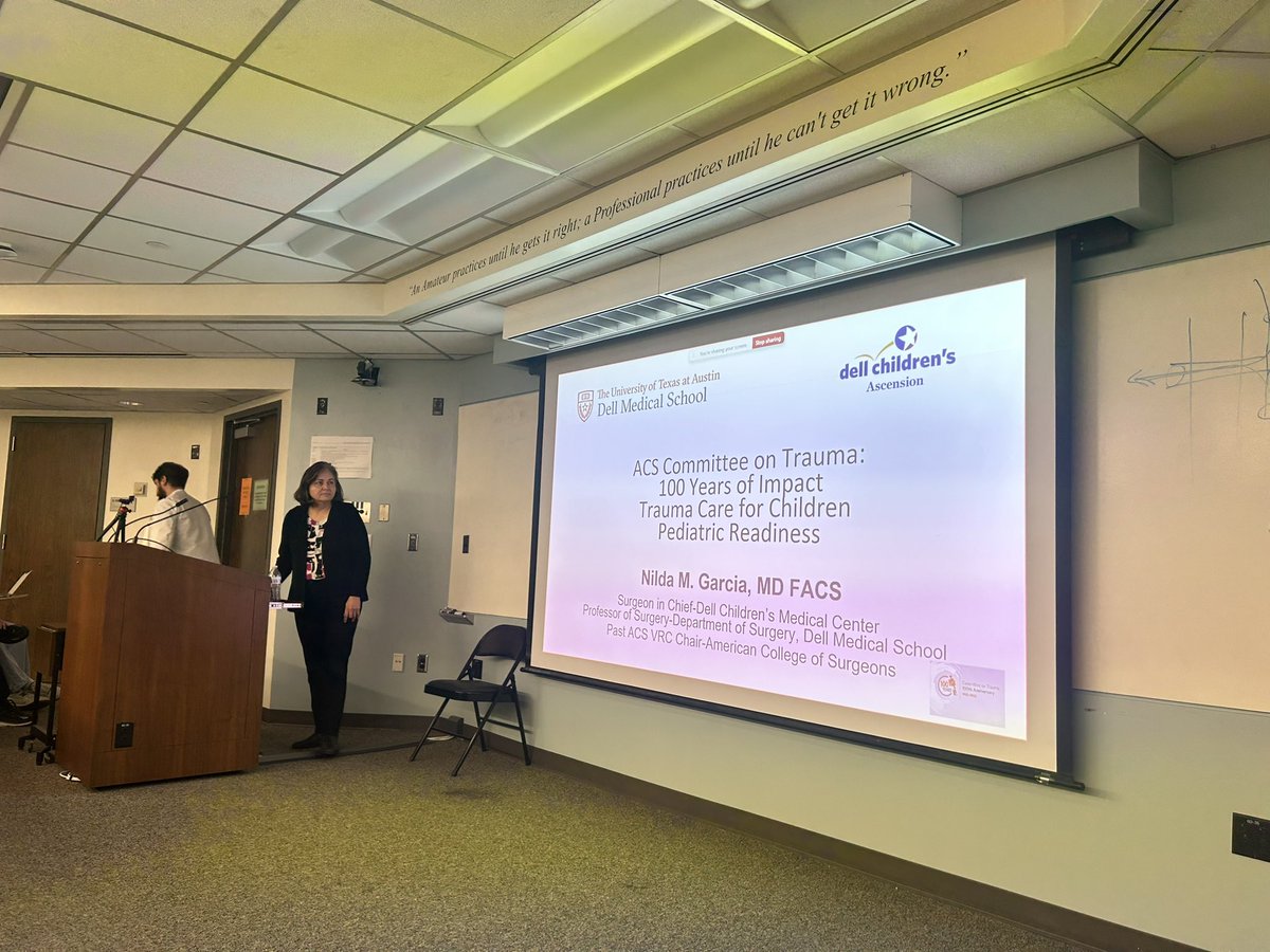 UTMB Pediatric Surgery (@pedisurgeryutmb) on Twitter photo Wonderful grand rounds today from Dr. Nilda Garcia, surgeon in chief of Dell Children’s on ACS trauma verification and the value of dedicated pediatric trauma centers. A career dedicated to this cause! <a href="/bnaikma/">Bindi Naik-Mathuria MD, MPH</a> <a href="/UTMBSurgery/">UTMBSurgery</a> Wonderful grand rounds today from Dr. Nilda Garcia, surgeon in chief of Dell Children’s on ACS trauma verification and the value of dedicated pediatric trauma centers. A career dedicated to this cause! <a href="/bnaikma/">Bindi Naik-Mathuria MD, MPH</a> <a href="/UTMBSurgery/">UTMBSurgery</a>