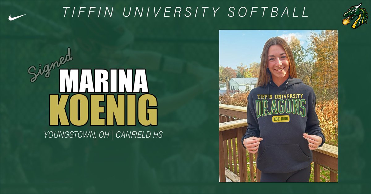Officially official! Welcome Marina Koenig! 🐉💚

“I chose Tiffin University because I wanted a safe college town with a great exercise science program and a competitive softball program.“