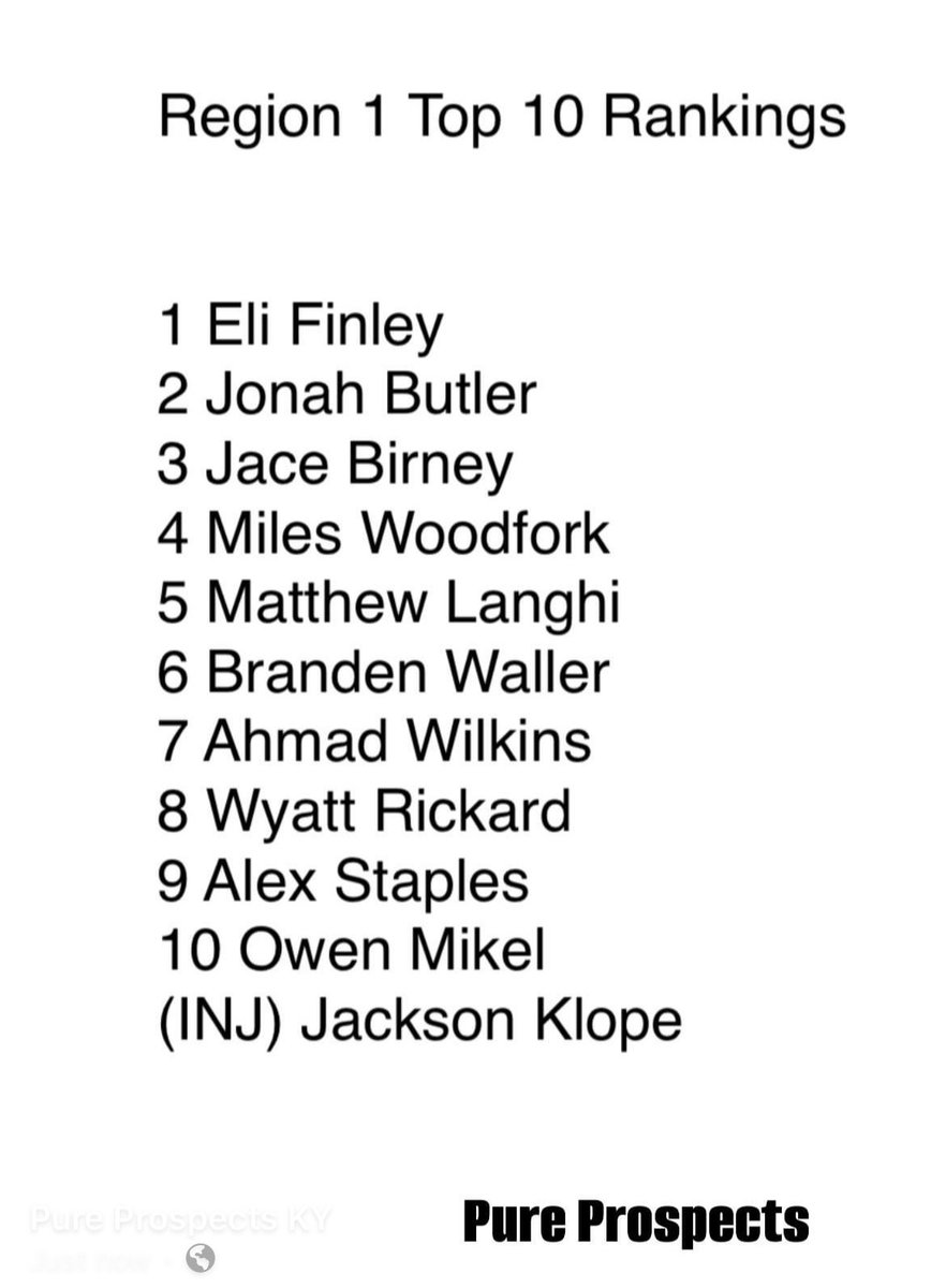 Kentucky High School Basketball Region 1 Top 10 Player Rankings 2024-25 🏀