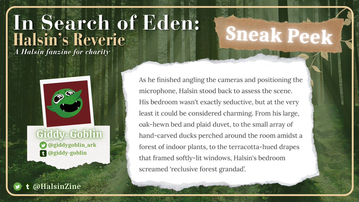 In Search of Eden Zine (@halsinzine) on Twitter photo 🌿 SNEAK PEEK 🌿
Here's another EXCLUSIVE sneak peek of one of the amazing works featured in the "In Search of Eden" Halsin fanzine from <a href="/giddygoblin_ark/">giddy-goblin</a>!
Pre-orders are open until the end of January from halsinzine.bigcartel.com, so go grab yours! 🐻💚
#BG3 #Halsin #HalsinZine 🌿 SNEAK PEEK 🌿
Here's another EXCLUSIVE sneak peek of one of the amazing works featured in the "In Search of Eden" Halsin fanzine from <a href="/giddygoblin_ark/">giddy-goblin</a>!
Pre-orders are open until the end of January from halsinzine.bigcartel.com, so go grab yours! 🐻💚
#BG3 #Halsin #HalsinZine