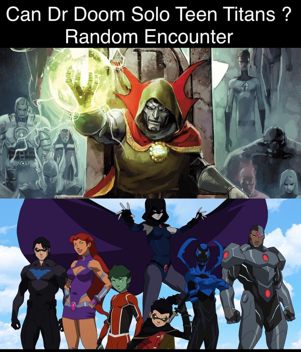 WhoWouldWin13's tweet photo. Can #DrDoom do it⁉️🏰
#marvel #dc #whowouldwin #deathbattle #teentitans #comicbook #canhedoit #solo #cinema #netflix https://t.co/DoWuooKgq3