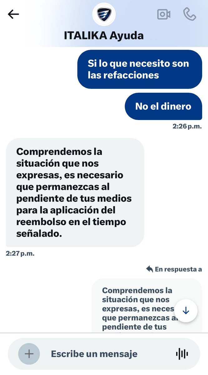 Arqlimara's tweet photo. @ITALIKAayuda @RicardoBSalinas @ItalikaOficial @UPAX_Oficial @ElektraMx @BancoAzteca @totalplaymx @PrestaPrenda @Azteca @adn40 Pues sin resolución convincente con apoyo o buen servicio al cliente y además me dejaron en visto. https://t.co/p1z7XbT4nQ