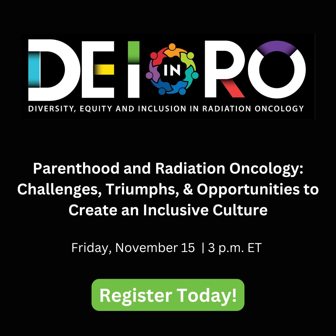 ASTRO_org's tweet image. Join us for our next #DEIinRO session Webinar on Parenthood and Radiation Oncology this Friday, November 15 at 3 p.m. ET. Register here: ow.ly/6npP50U6mCA
@S_W_R_O