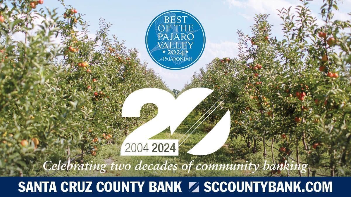 WCCommunityBank's tweet photo. Thank you Pajaronian readers for once again voting Santa Cruz County Bank the Best Bank in the 2024 Best of the Pajaro Valley poll! We’re celebrating 20 years of providing personalized, relationship-based banking, and we’re proud to be recognized in the Pajaro Valley. https://t.co/hglVgawB6L