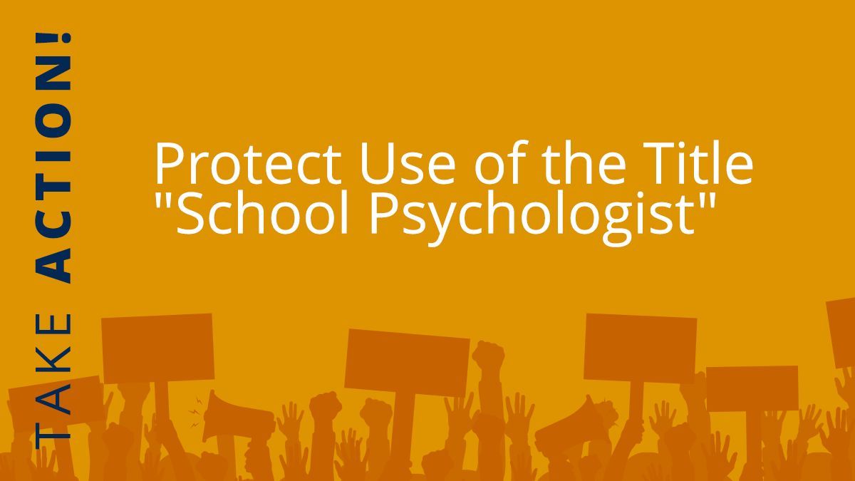 We must now raise our collective voice to advocate and safeguard the title “school psychologist” in the final version of APA's recommendations surrounding the Title and Scope of Master’s Trained Health Service Psychology Professionals. Act now nasponline.org/research-and-p…