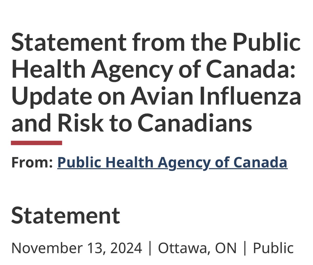 outbreakupdates's tweet photo. H5N1 UPDATE - CANADA SEVERE CASE

The virus detected is different than the one in cows in the US. 

This version is one found in wild birds.

#BREAKING https://t.co/G6I2EZDitM