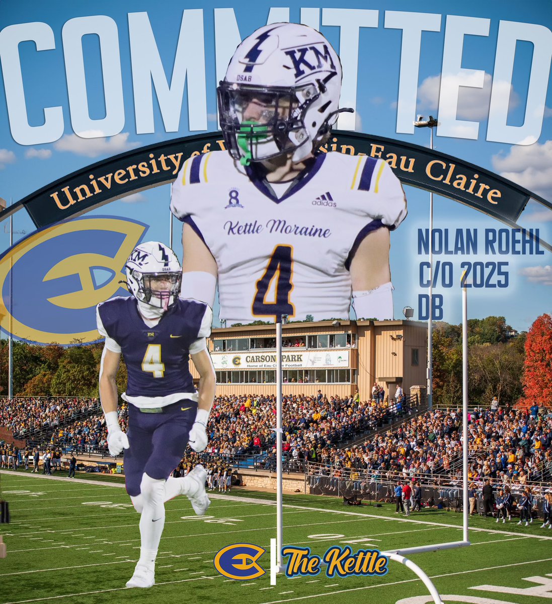 Kettle Moraine High School Track & Field (@kmtrack) on Twitter photo Congratulations to multi-sport student-athlete <a href="/NolanRoehl/">Nolan Roehl</a> on his commitment to play football at <a href="/UWECFootball/">Blugold Football</a>! Congratulations to multi-sport student-athlete <a href="/NolanRoehl/">Nolan Roehl</a> on his commitment to play football at <a href="/UWECFootball/">Blugold Football</a>!