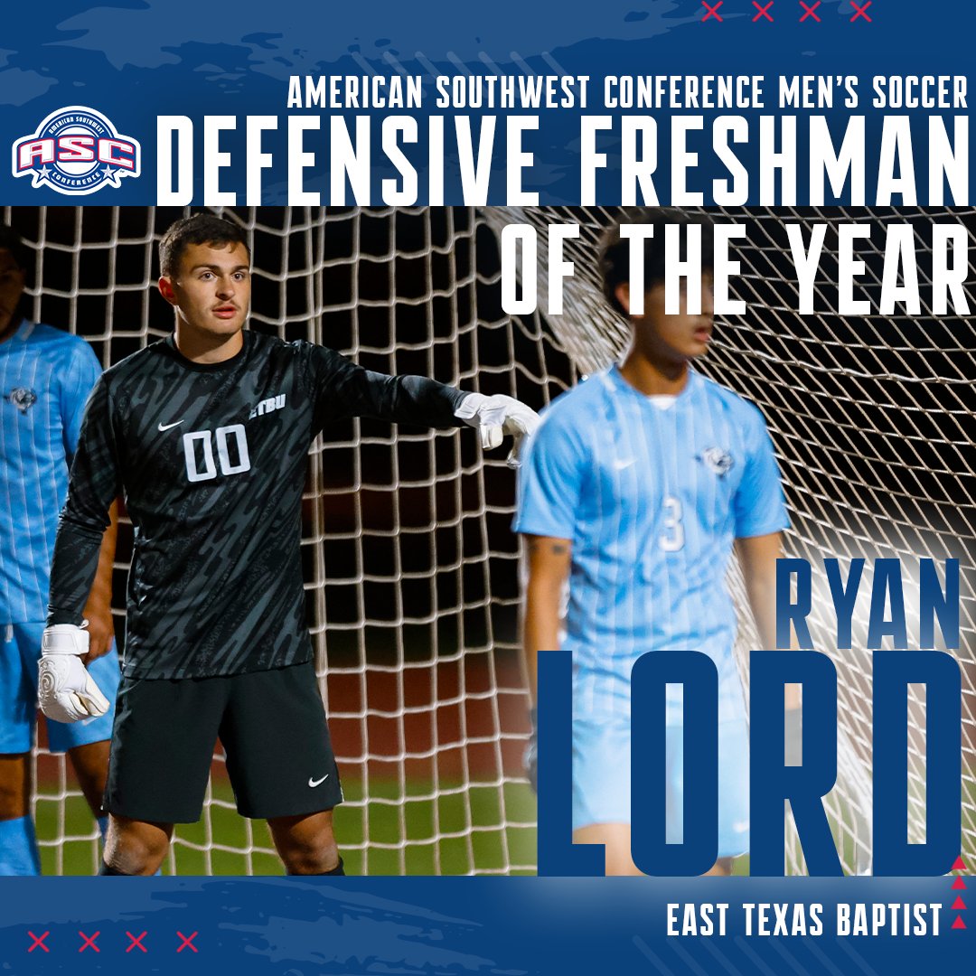 MSOC | Defensive Freshman of the Year

⭐Ryan Lord ⭐

#ascsports #ascsoc #d3soc | <a href="/GoETBUTigers/">ETBU Athletics</a>