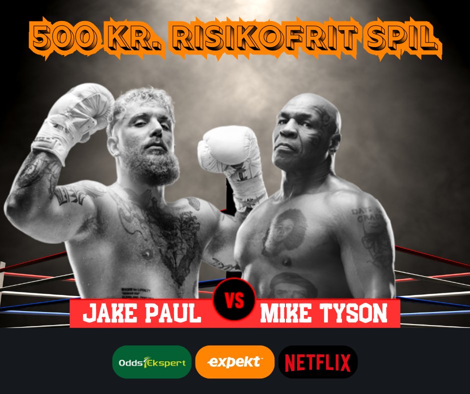 OddsEkspertdk's tweet photo. EKSKLUSIVT ✅ Få 500 kr. risikofrit spil på  boksekampen🥊 Jake Paul 🆚 Mike Tyson 🥊Eksklusiv hos os!  🔗 https://t.co/tIVKEF8PBA 🔗

#tysonpaul #paultyson #boksning #miketyson #jakepaul https://t.co/d0rvY77BS7