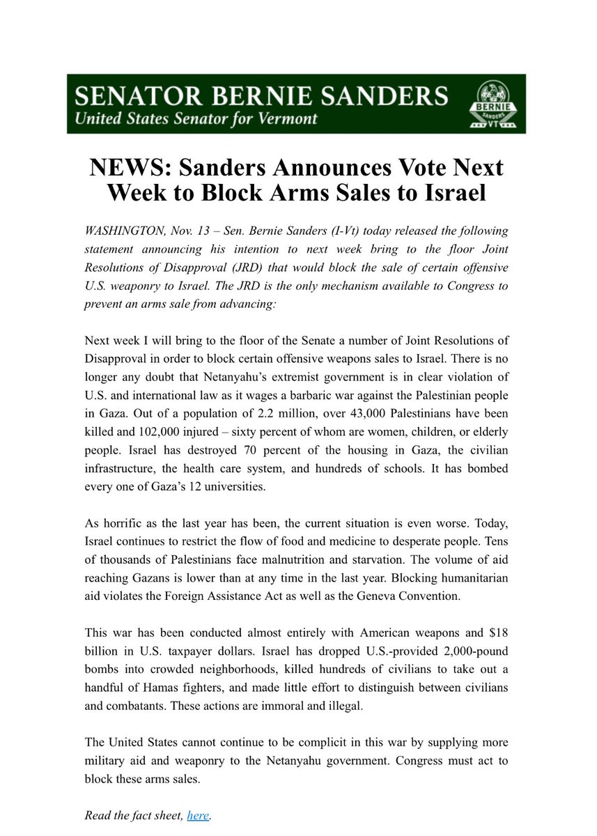 The war in Gaza has been conducted almost entirely with American weapons and $18 billion in U.S. taxpayer dollars.

We cannot continue to be complicit in this war by supplying more military aid and weaponry to the Netanyahu government. Congress must act to block these arms sales.