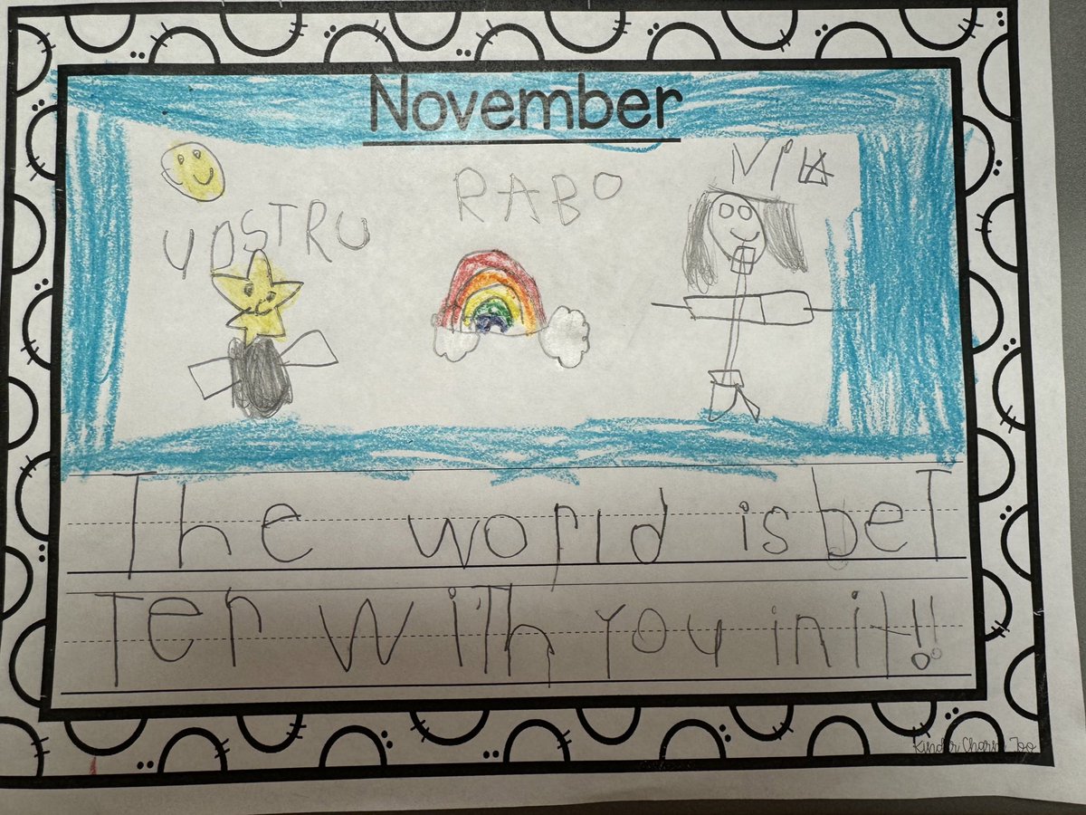 Wouldn’t it be great if everyday were #WorldKindnessDay2024? <a href="/BakerElem/">Baker Elementary</a> Kinder friend shared this today and made me smile. Kindness and Kinder writing make my ❤️ happy! 🤩