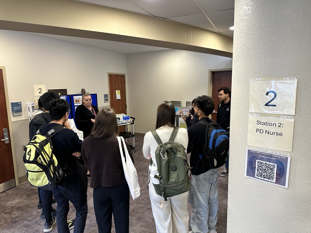 McmasterUgme's tweet photo. #McMasterUGME Kidney Day for the Class of 2027 was a success at St. Josephโs Hospital, Charlton Campus! ๐ฅ๐ฉบ Students engaged with 10 interactive stations for hands-on learning about kidney care. https://t.co/b8Kx1vSENa