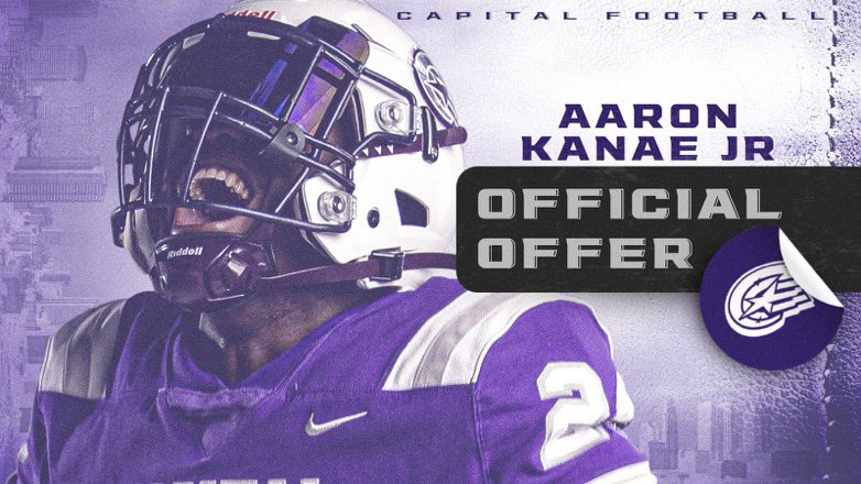 Aaron Kanae Jr “AJ” (@ajkanae) on Twitter photo Truly blessed to receive my 3rd offer to Capital University. #AG2G
<a href="/Coachcalexander/">Charles Alexander</a> <a href="/Bonez_Tuitele/">Anthony Tuitele</a> Truly blessed to receive my 3rd offer to Capital University. #AG2G
<a href="/Coachcalexander/">Charles Alexander</a> <a href="/Bonez_Tuitele/">Anthony Tuitele</a>