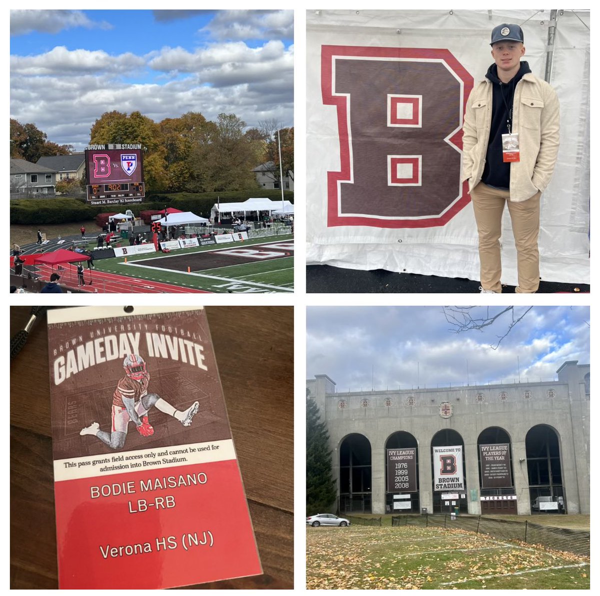 Bodie Maisano (@bodiemais) on Twitter photo Thank you to @Browncoachweave <a href="/BrownHCPerry/">James Perry '00</a> and the Brown University Football Coaches and staff for a great game day visit. I truly appreciate the opportunity to watch the Brown Bears in action! 🐻
<a href="/BrownU_Football/">Brown Bears Football</a>
<a href="/coachmanj0921/">M Singh</a> Thank you to @Browncoachweave <a href="/BrownHCPerry/">James Perry '00</a> and the Brown University Football Coaches and staff for a great game day visit. I truly appreciate the opportunity to watch the Brown Bears in action! 🐻
<a href="/BrownU_Football/">Brown Bears Football</a>
<a href="/coachmanj0921/">M Singh</a>