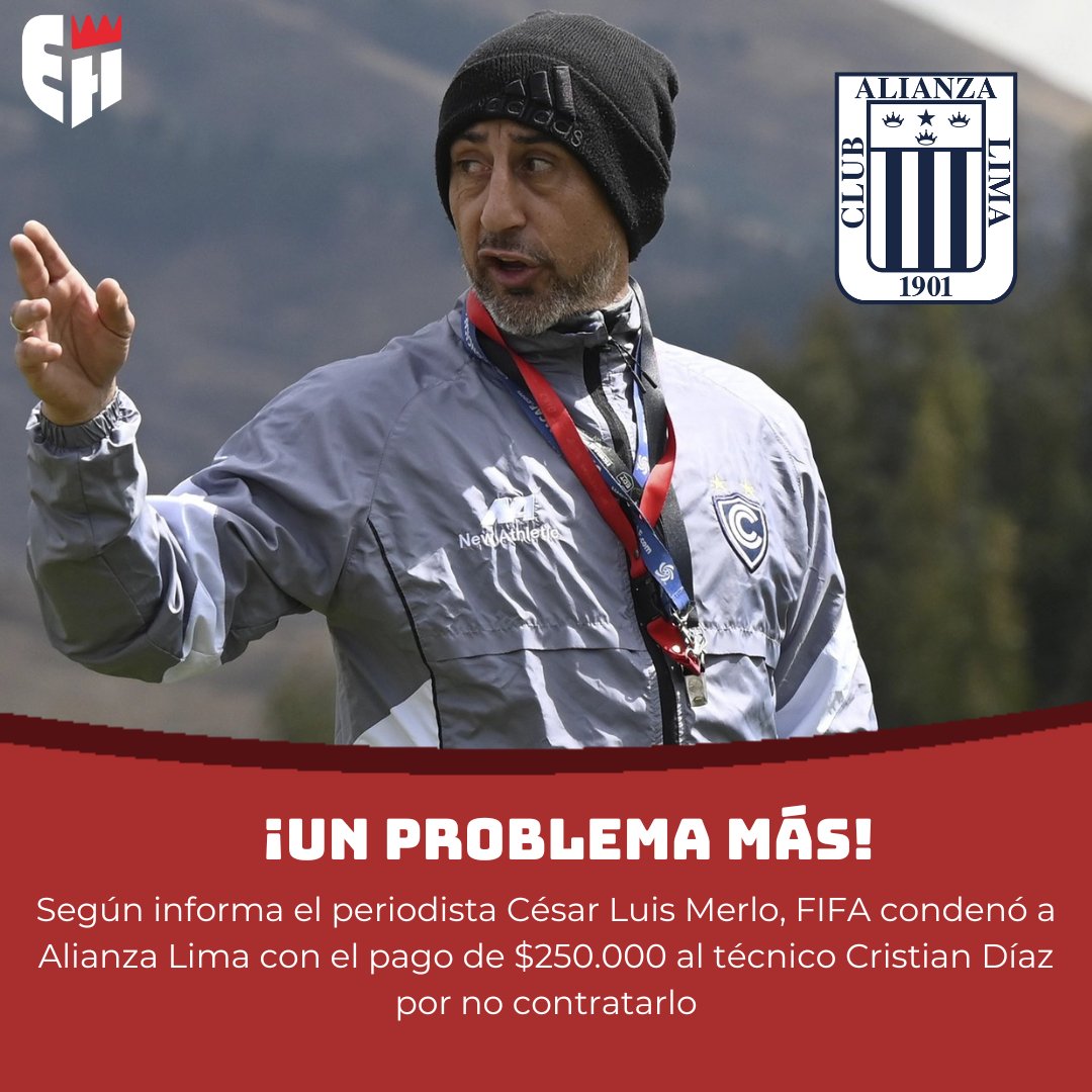 ¡UN PROBLEMA MÁS!

📌 <a href="/CLMerlo/">César Luis Merlo</a> informa que esto debido también a que el técnico argentino ya había renunciado a Deportivo Morón, su equipo en ese momento.

⚖️ "Los blanquiazules" podrían apelar esta decisión.

✍️<a href="/JoseAlonso1849/">José Alonso</a>

#fútbol #AlianzaLima #CristianDiaz #FIFA
