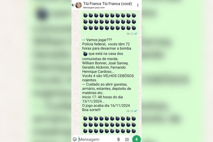 izanildo_sabino's tweet photo. William Bonner entra na lista de comunista, kk, bolsonarista diz ter colocado bomba em sua casa por ser comunista.

A lista de comunista ameaçado é inacreditável. Bolsonarismo é uma doença grave e agora com Trump piorou.

Que o Supremo Tribunal Federal tome providências. https://t.co/nWTaWfGUdX