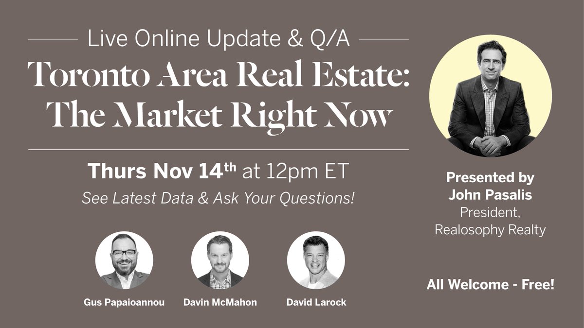 Realosophy Realty (@realosophyre) on Twitter photo Join us tomorrow November 14th at 12PM ET for a live market update presented by <a href="/JohnPasalis/">John Pasalis</a> of <a href="/RealosophyRE/">Realosophy Realty</a>, guests Realosophy agents <a href="/Smarter_RE/">Gus Papaioannou</a> and <a href="/DavinRealosophy/">Davin M</a> and mortgage expert <a href="/Dave_at_IMP/">David Larock</a> - hubs.la/Q02Y8_zr0 Join us tomorrow November 14th at 12PM ET for a live market update presented by <a href="/JohnPasalis/">John Pasalis</a> of <a href="/RealosophyRE/">Realosophy Realty</a>, guests Realosophy agents <a href="/Smarter_RE/">Gus Papaioannou</a> and <a href="/DavinRealosophy/">Davin M</a> and mortgage expert <a href="/Dave_at_IMP/">David Larock</a> - hubs.la/Q02Y8_zr0