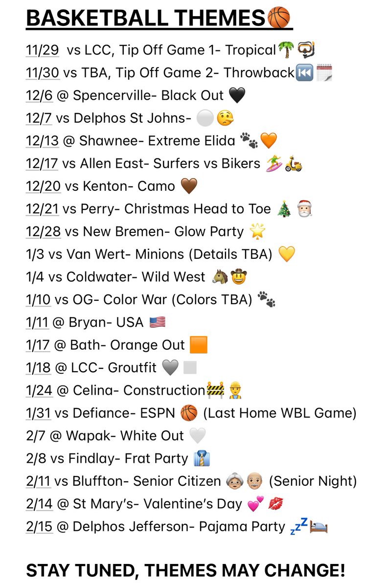 2024-2025 Basketball Themes!!