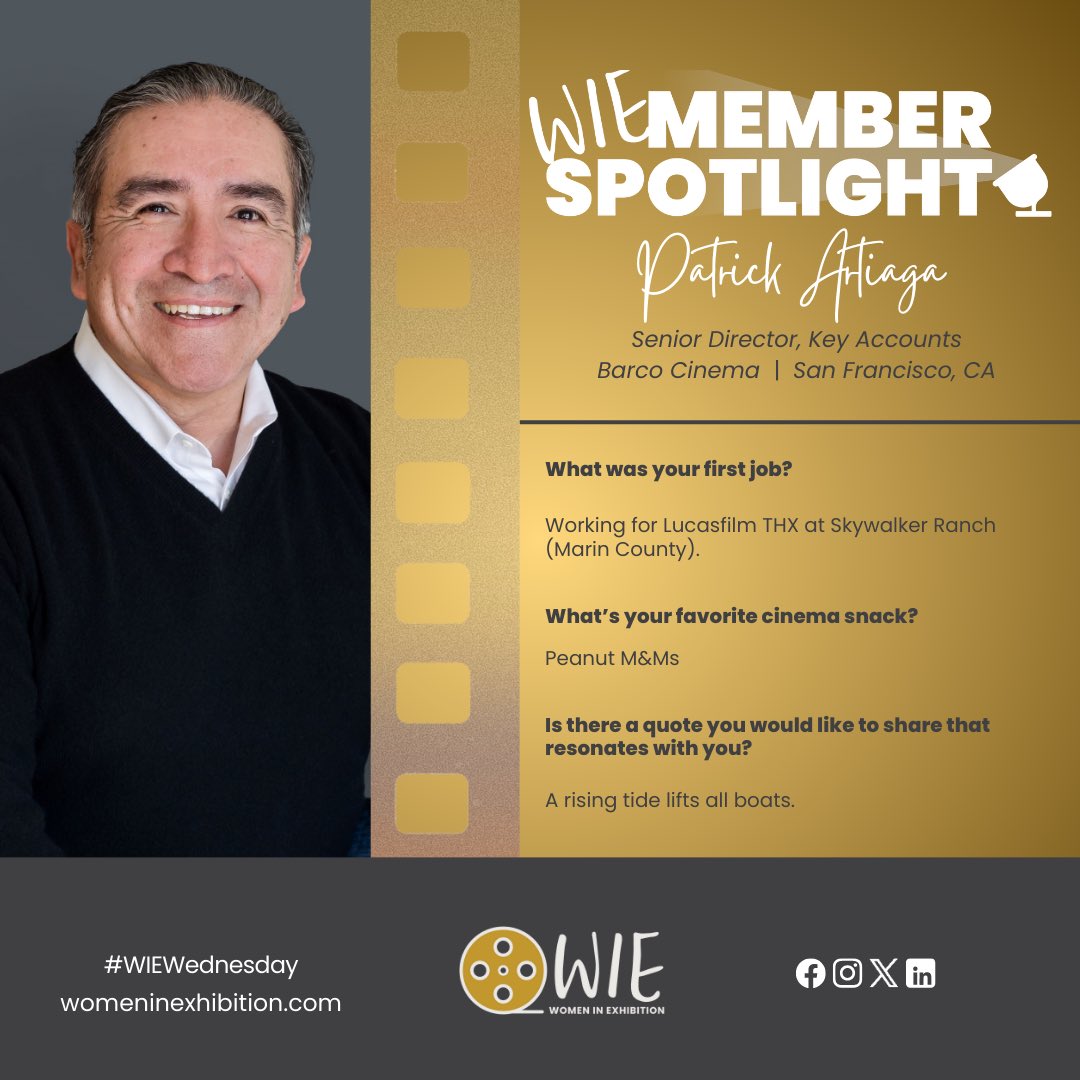 ExhibitionWomen's tweet photo. Check out this month’s #WIEMemberSpotlight - Patrick Artiaga, Senior Director, Key Accounts at @Barco! Our members are the best part of #WIE!
#womeninexhibition #memberspotlight #cinema #cinemas #cinemaexhibition https://t.co/SCKqAwJM6o